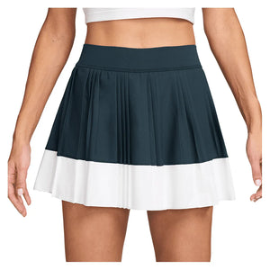 Women`s Court Dri-FIT Advantage Pleated Stripe Tennis Skort Armory Navy and White Apparel Nike