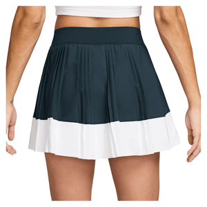 Women`s Court Dri-FIT Advantage Pleated Stripe Tennis Skort Armory Navy and White Apparel Nike