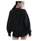 Women`s Court Heritage Phoenix Fleece Oversized Long Sleeve Tennis Crew Black Apparel Nike