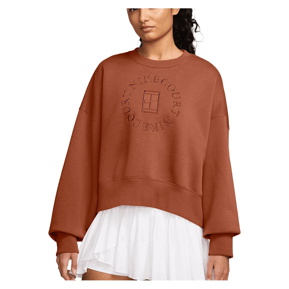 Women`s Court Heritage Phoenix Fleece Oversized Long Sleeve Tennis Crew Apparel Nike