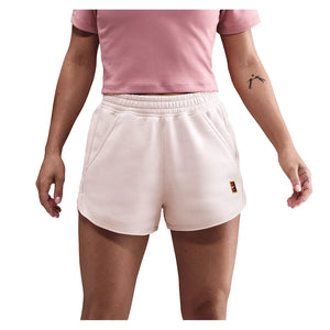 Women's Court Heritage Mid-Rise Fleece Tennis Shorts Silt Red Apparel Nike