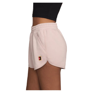 Women's Court Heritage Mid-Rise Fleece Tennis Shorts Silt Red Apparel Nike
