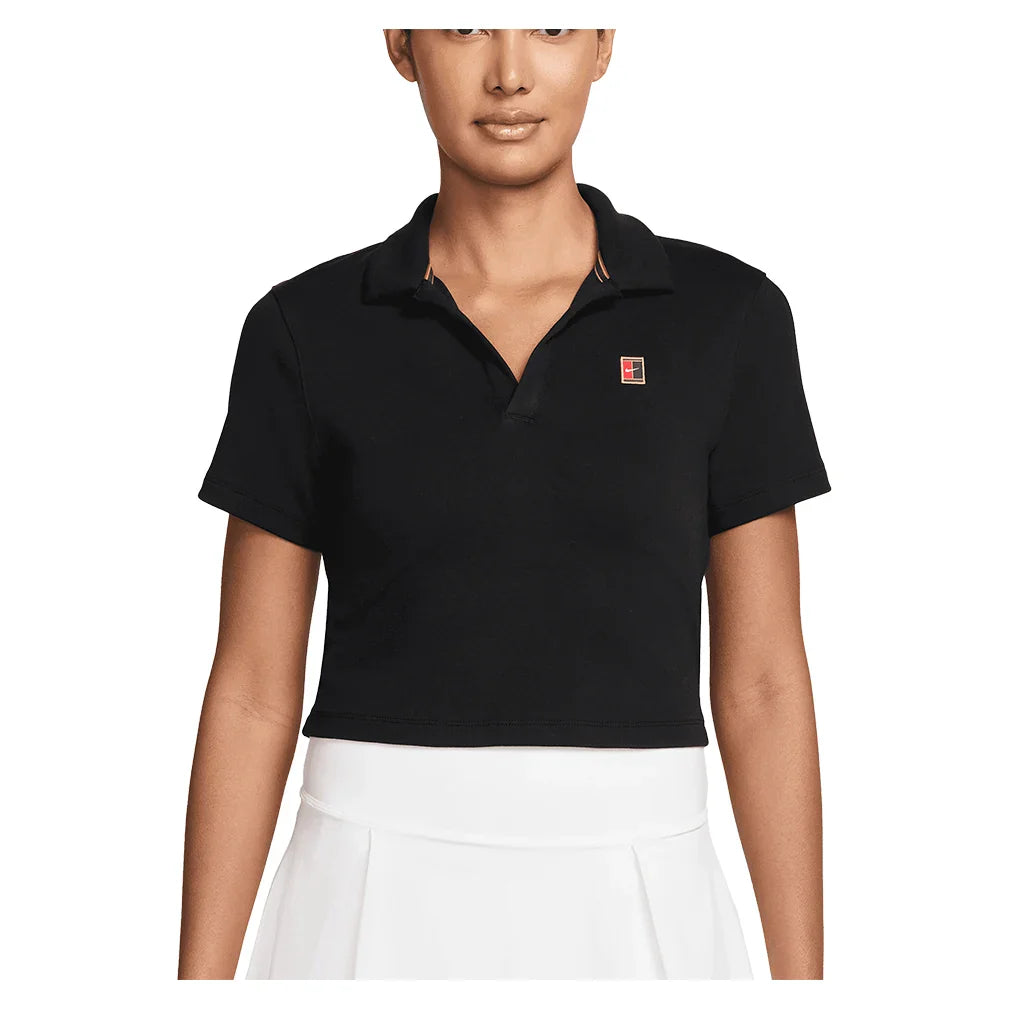 Women`s Court Heritage Short-Sleeve Cropped Tennis Polo Apparel Nike
