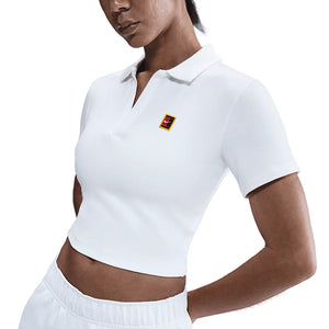 Women`s Court Heritage Short-Sleeve Cropped Tennis Polo Apparel Nike