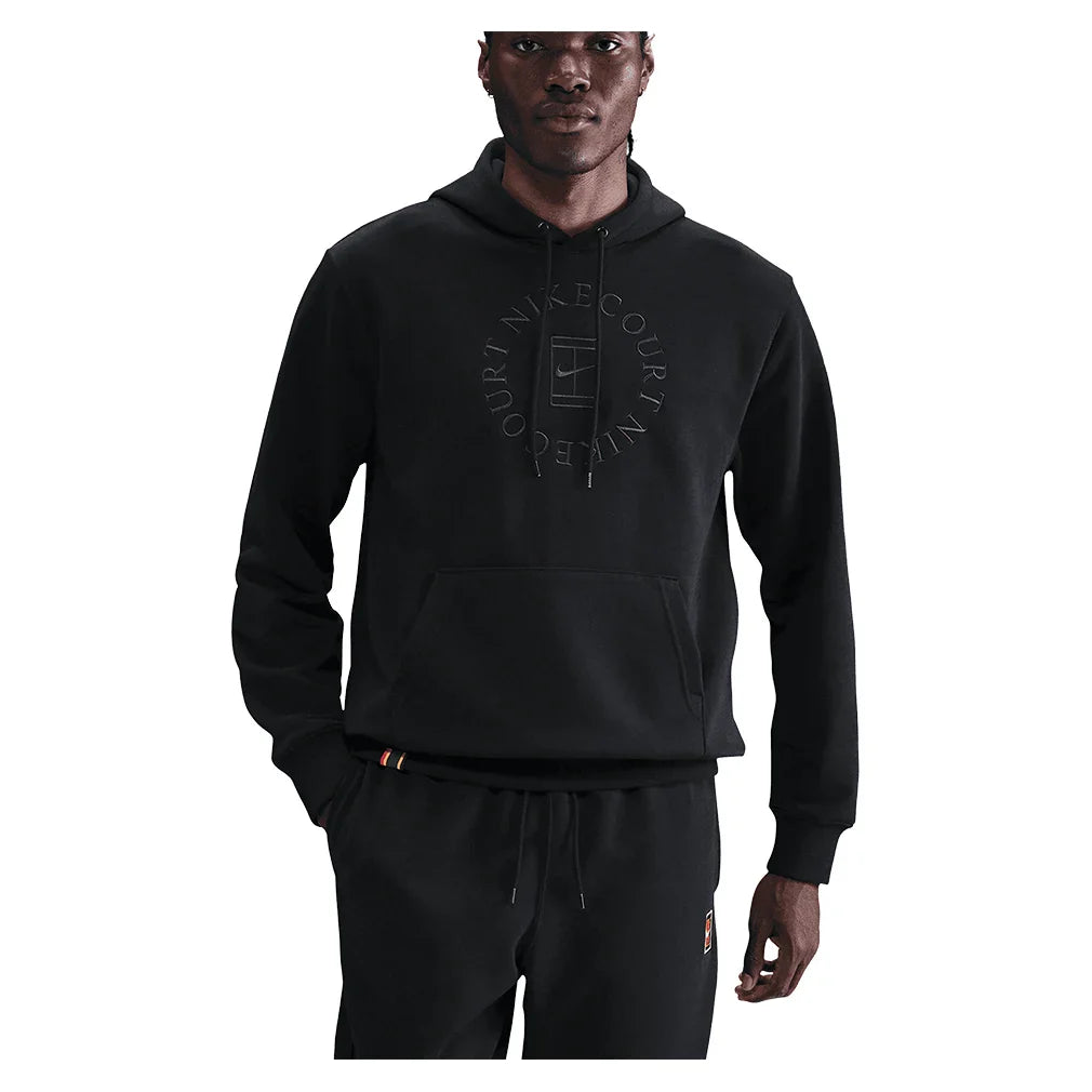 Men`s Court Dri-FIT Heritage Fleece Pullover Tennis Hoodie Black and Anthracite Apparel Nike