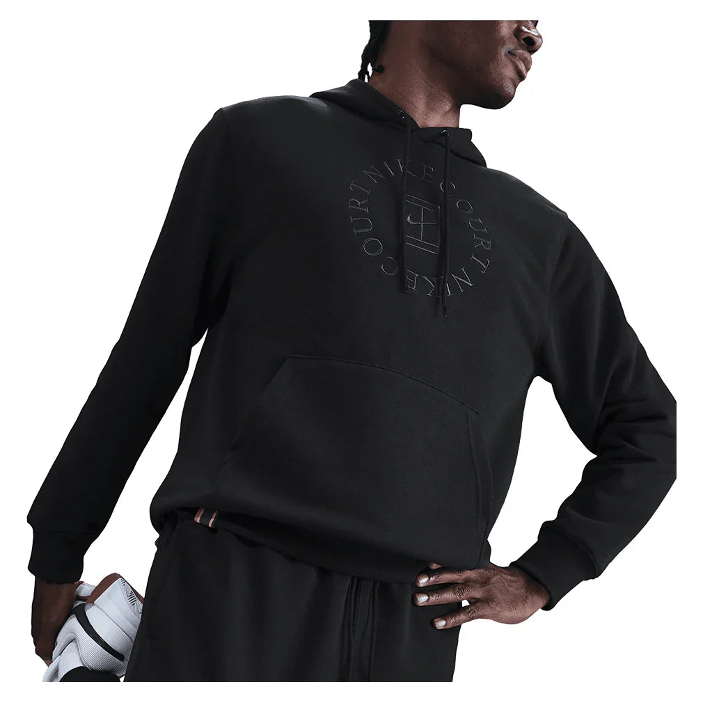 Men`s Court Dri-FIT Heritage Fleece Pullover Tennis Hoodie Black and Anthracite Apparel Nike