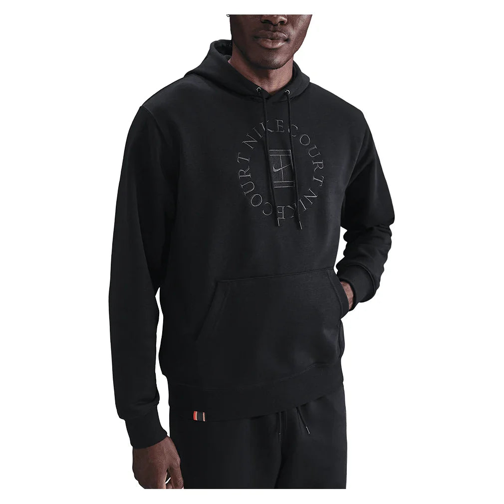 Men`s Court Dri-FIT Heritage Fleece Pullover Tennis Hoodie Black and Anthracite Apparel Nike