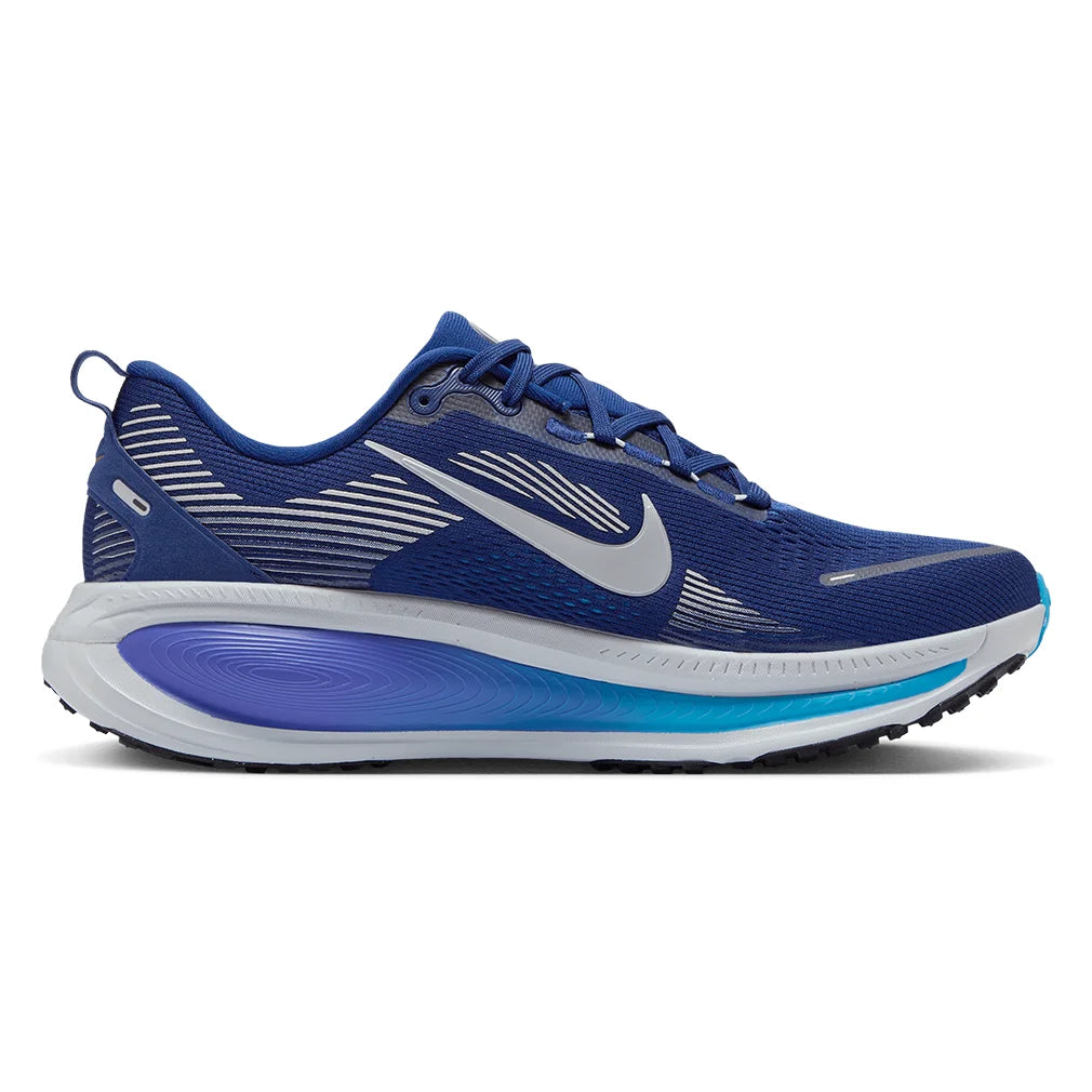 Men`s Vomero 18 Running Shoes Blue Void and Metallic Silver Footwear Nike