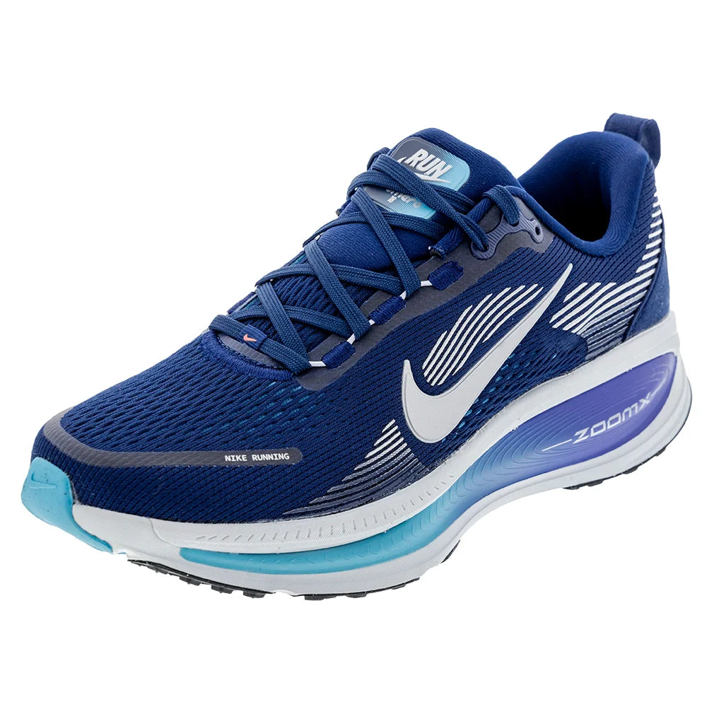 Men`s Vomero 18 Running Shoes Blue Void and Metallic Silver Footwear Nike