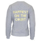 Women`s Happiest On The Court Tennis Sweatshirt Grey and Yellow Apparel CourtLife