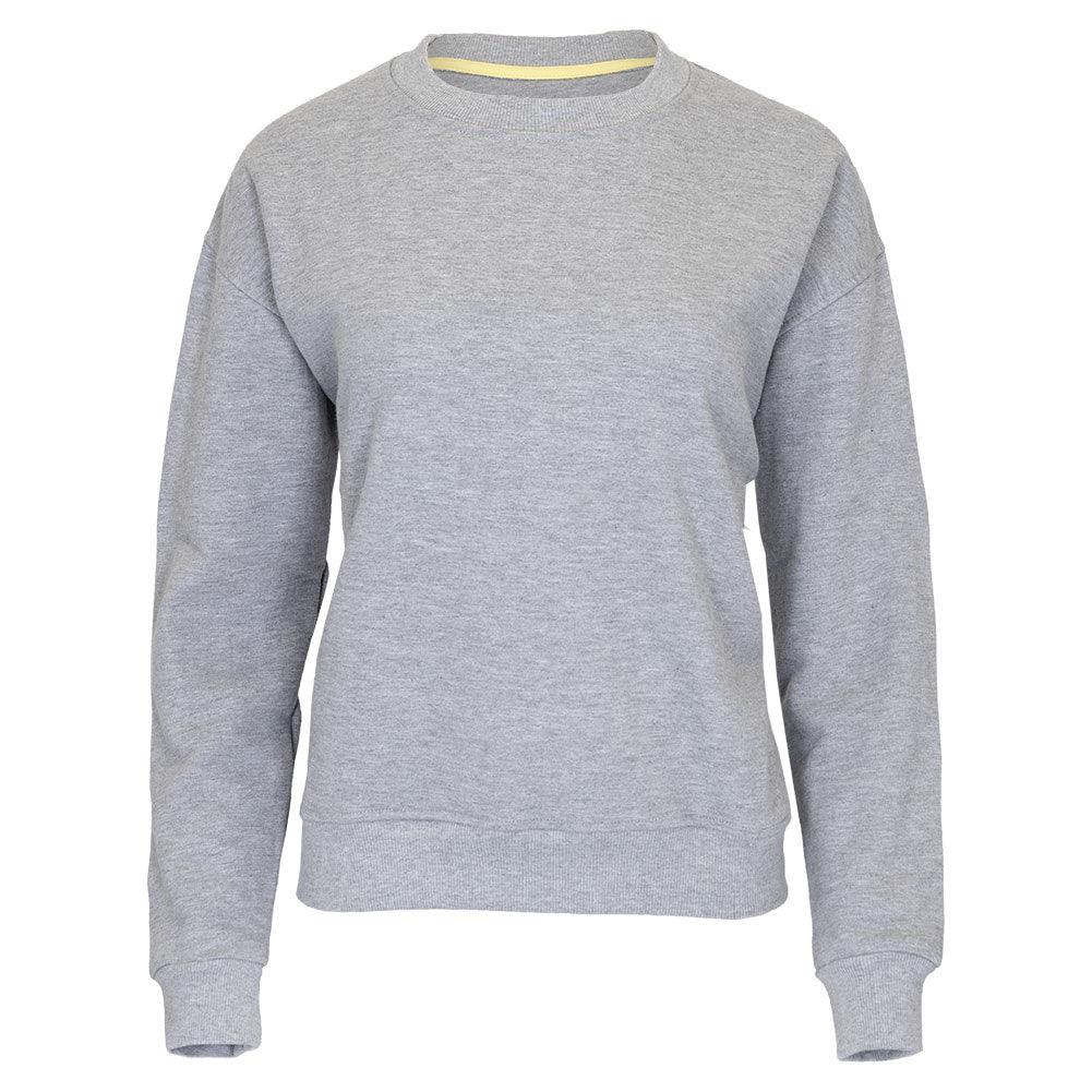 Women`s Happiest On The Court Tennis Sweatshirt Grey and Yellow Apparel CourtLife