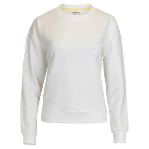 Women`s Happiest On The Court Pickleball Sweatshirt White and Pink Apparel CourtLife