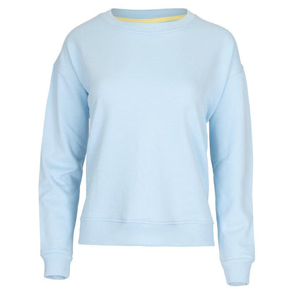 Women`s Happiest On The Court Tennis Sweatshirt Blue and Yellow Apparel CourtLife