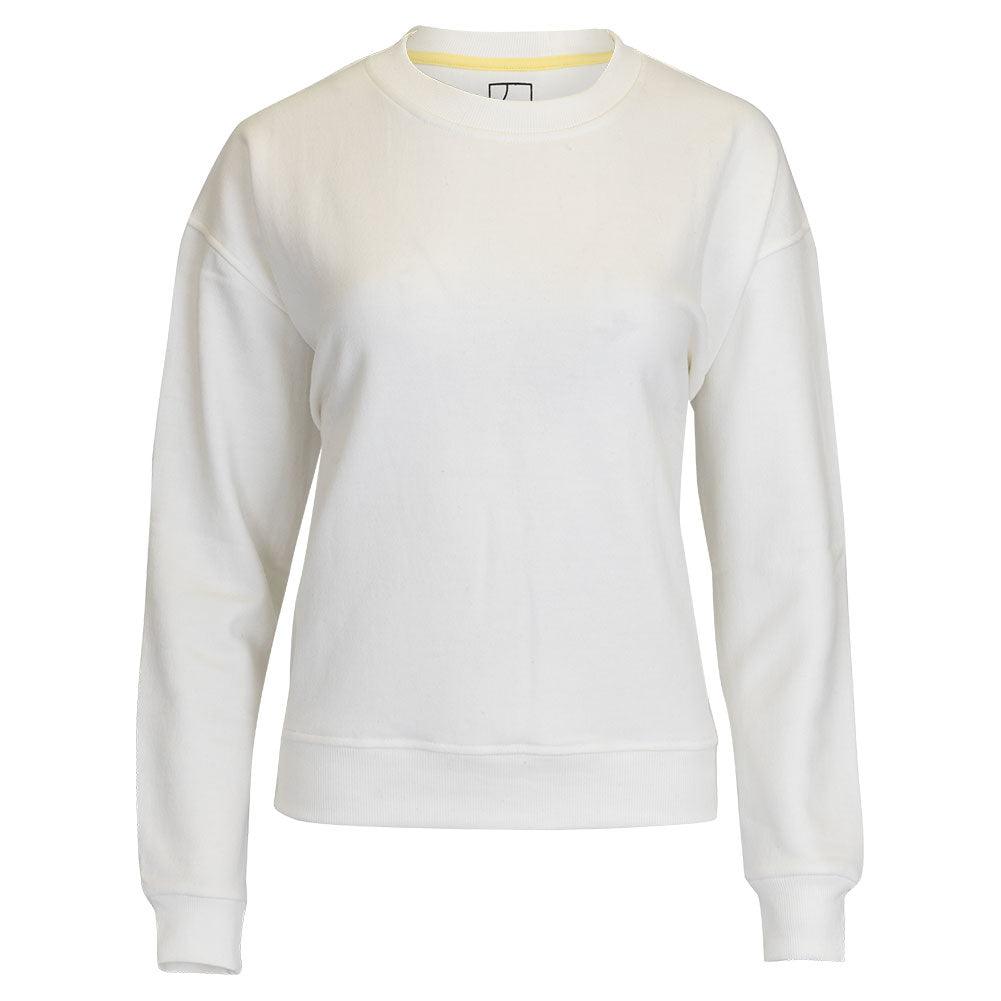 Women`s Happiest On The Court Tennis Sweatshirt White and Pink Apparel CourtLife