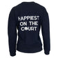 Women`s Happiest On The Court Tennis Sweatshirt Navy and White Apparel CourtLife