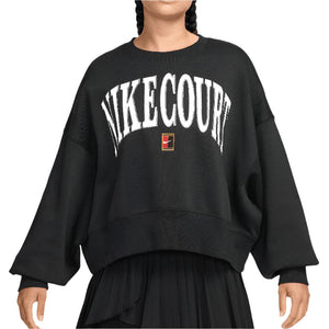 Women`s Pheonix Fleece Long Sleeve Tennis Top Black Apparel Nike