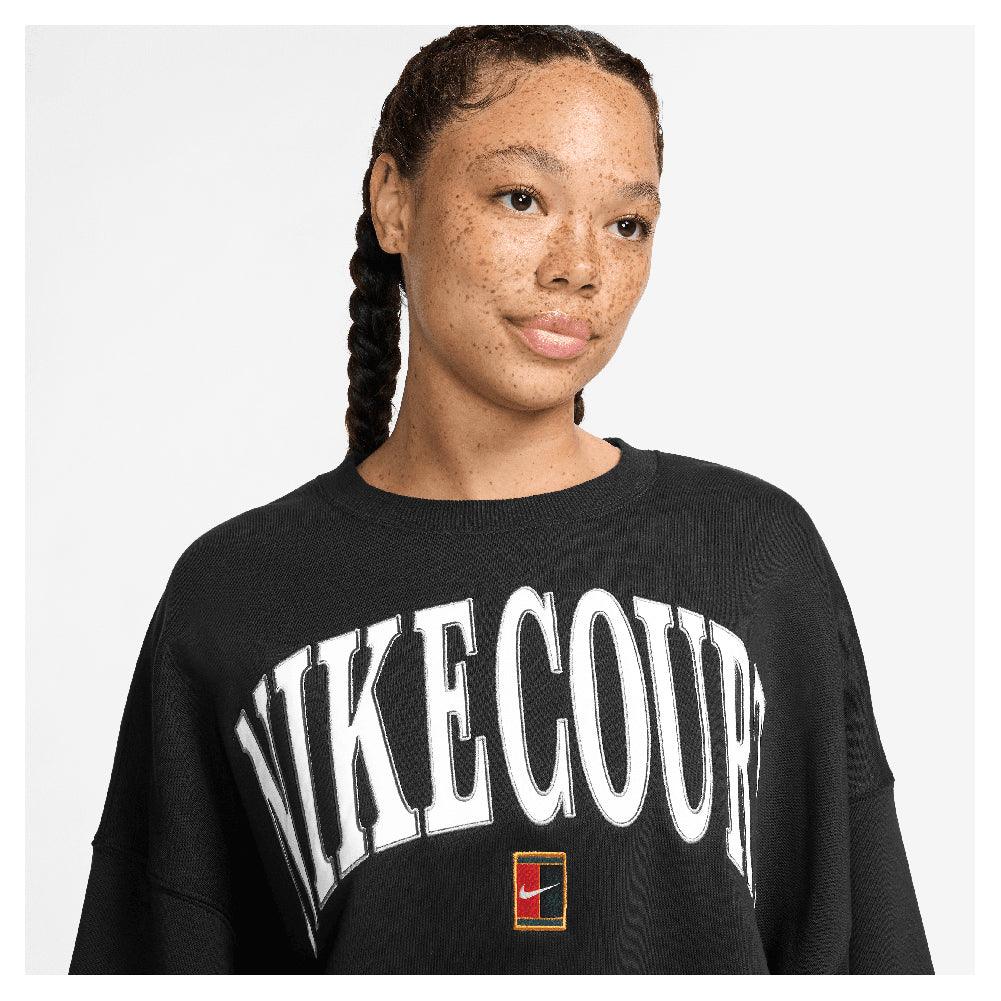 Women`s Pheonix Fleece Long Sleeve Tennis Top Black Apparel Nike