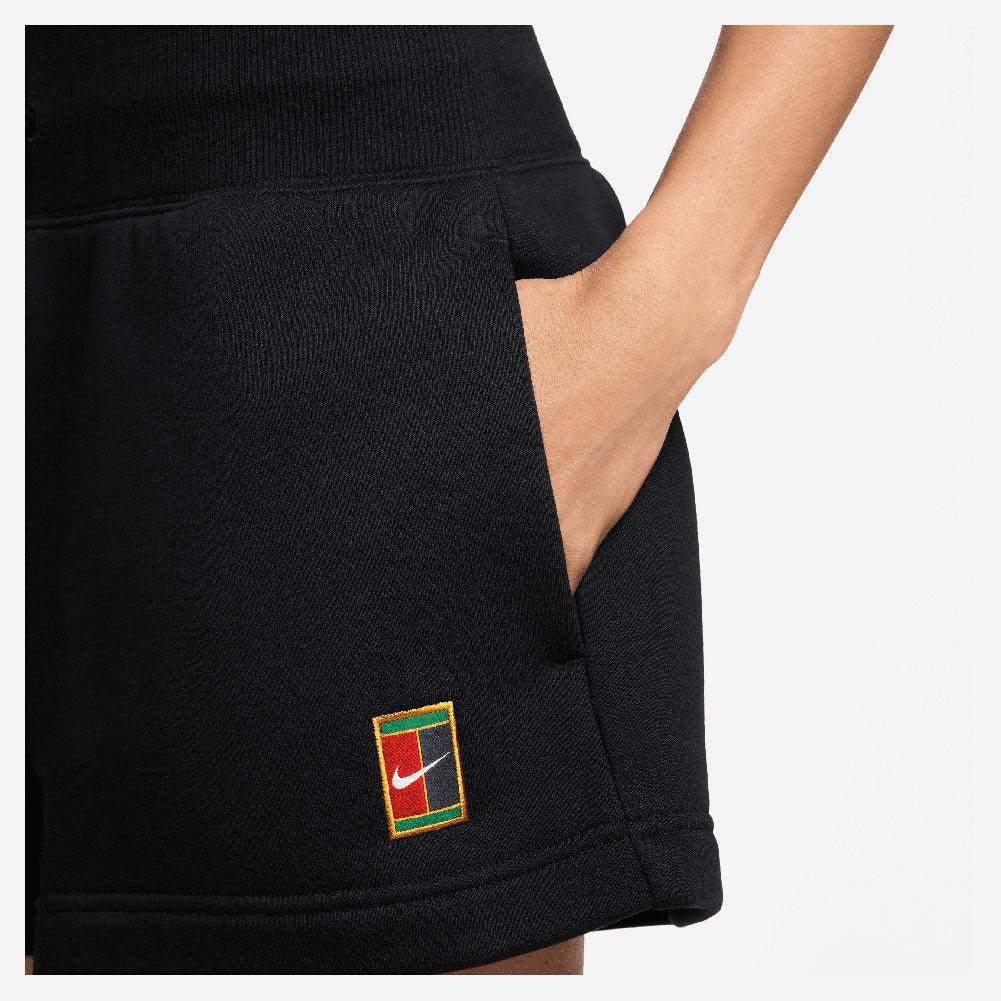 Women`s Court High-Waisted Heritage Phoenix Fleece Tennis Shorts Black Apparel Nike