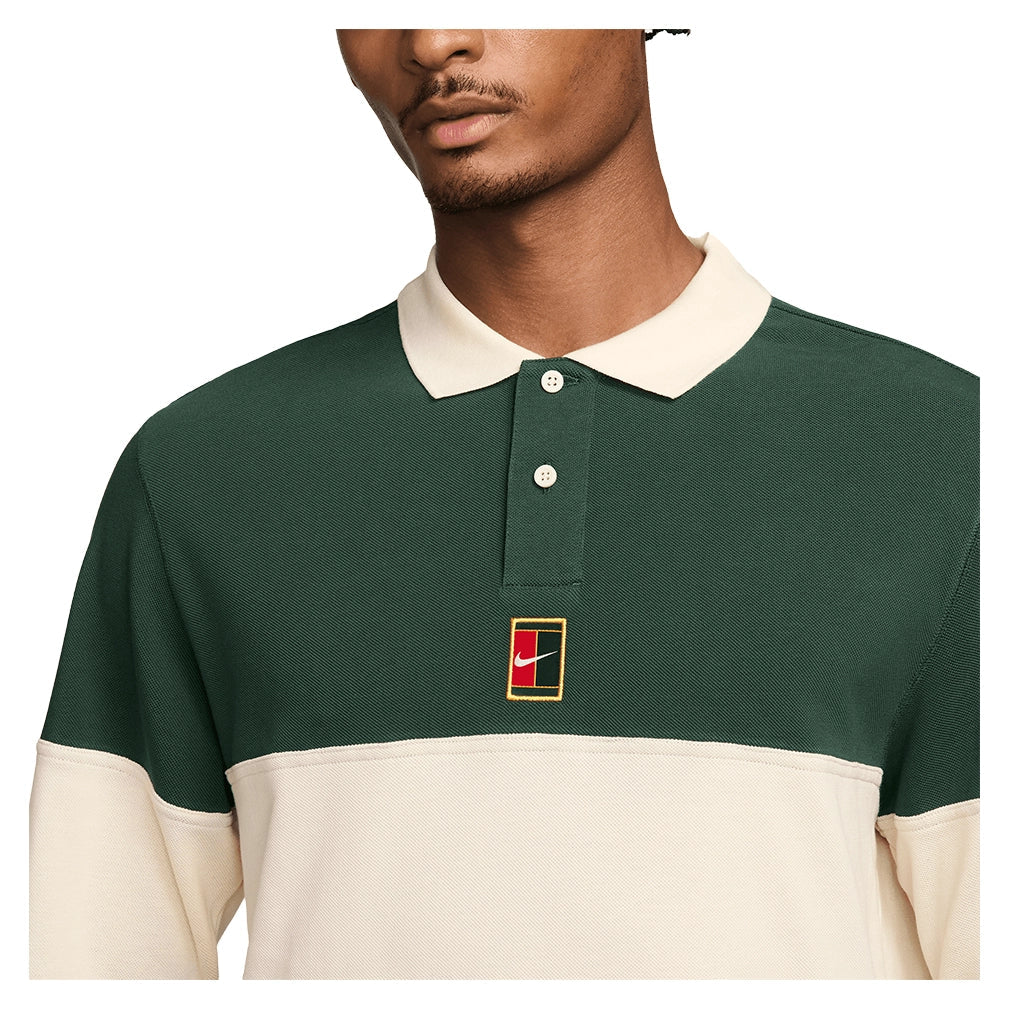 Men's Court Heritage Long Sleeve Tennis Polo Apparel Nike