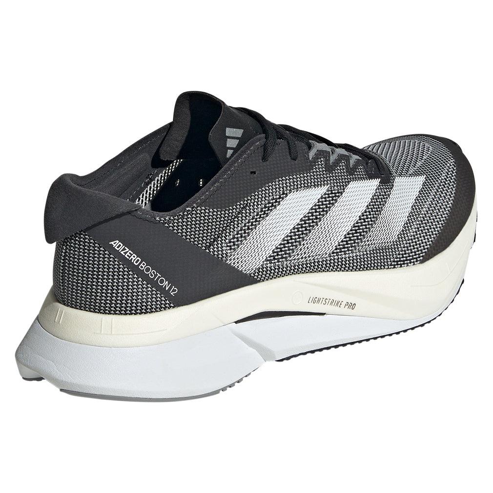 Women`s Adizero Boston 12 Running Shoes Core Black and White Footwear Adidas
