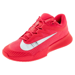 Women`s Zoom Vapor Pro 3 PRM New York Tennis Shoes Bright Crimson and Metallic Silver Footwear Nike