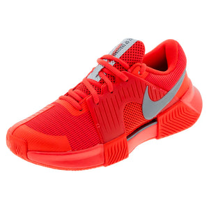 Women`s Zoom GP Challenge 1 PRM New York Tennis Shoes Bright Crimson and Metallic Silver Footwear Nike