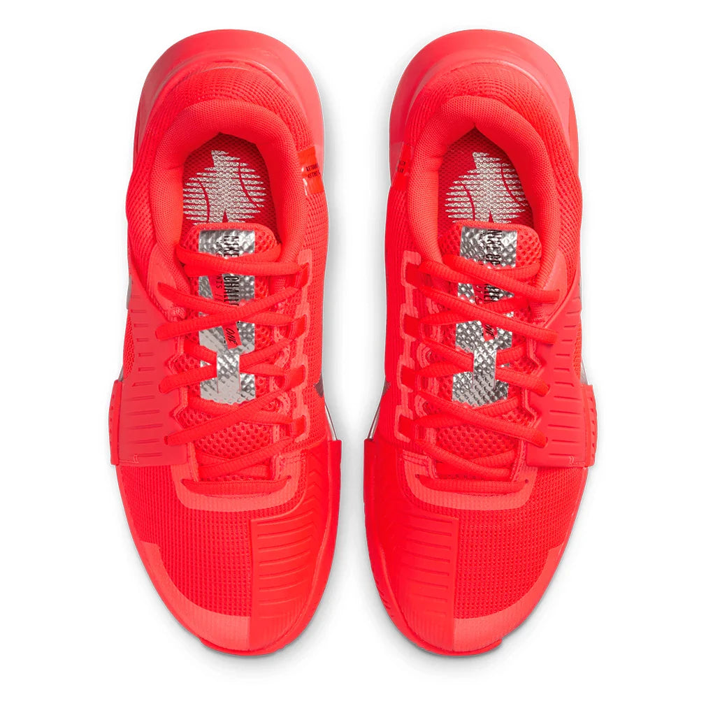 Women`s Zoom GP Challenge 1 PRM New York Tennis Shoes Bright Crimson and Metallic Silver Footwear Nike