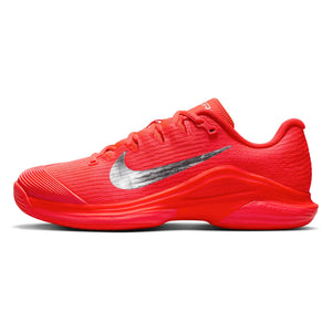 Women`s Zoom Vapor 12 PRM New York Tennis Shoes Bright Crimson and Metallic Silver Footwear Nike