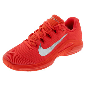 Women`s Zoom Vapor 12 PRM New York Tennis Shoes Bright Crimson and Metallic Silver Footwear Nike