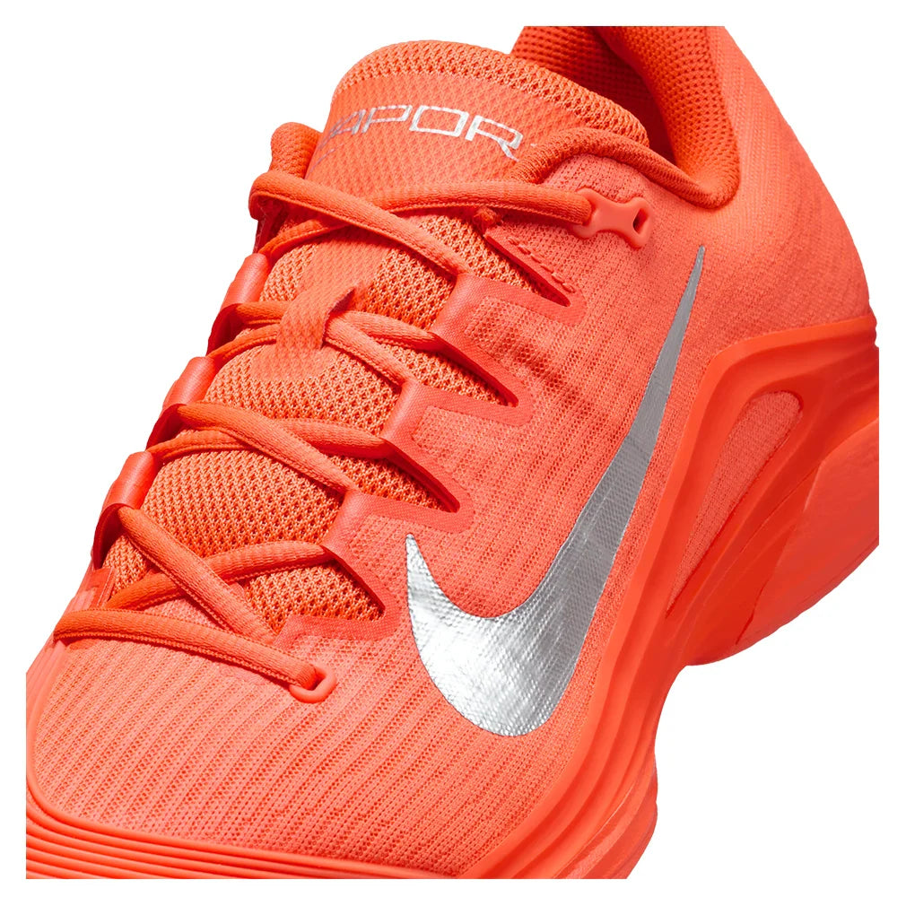Men`s Zoom Vapor 12 PRM New York Tennis Shoes Hyper Crimson and Metallic Silver Footwear Nike
