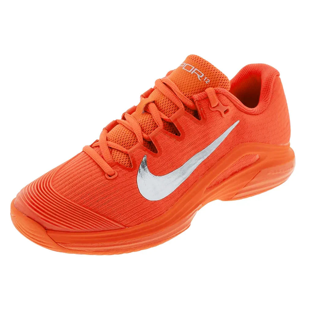 Men`s Zoom Vapor 12 PRM New York Tennis Shoes Hyper Crimson and Metallic Silver Footwear Nike
