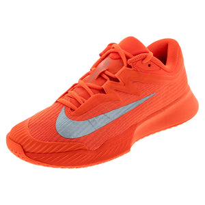 Men`s Zoom Vapor Pro 3 PRM New York Tennis Shoes Hyper Crimson and Metallic Silver Footwear Nike