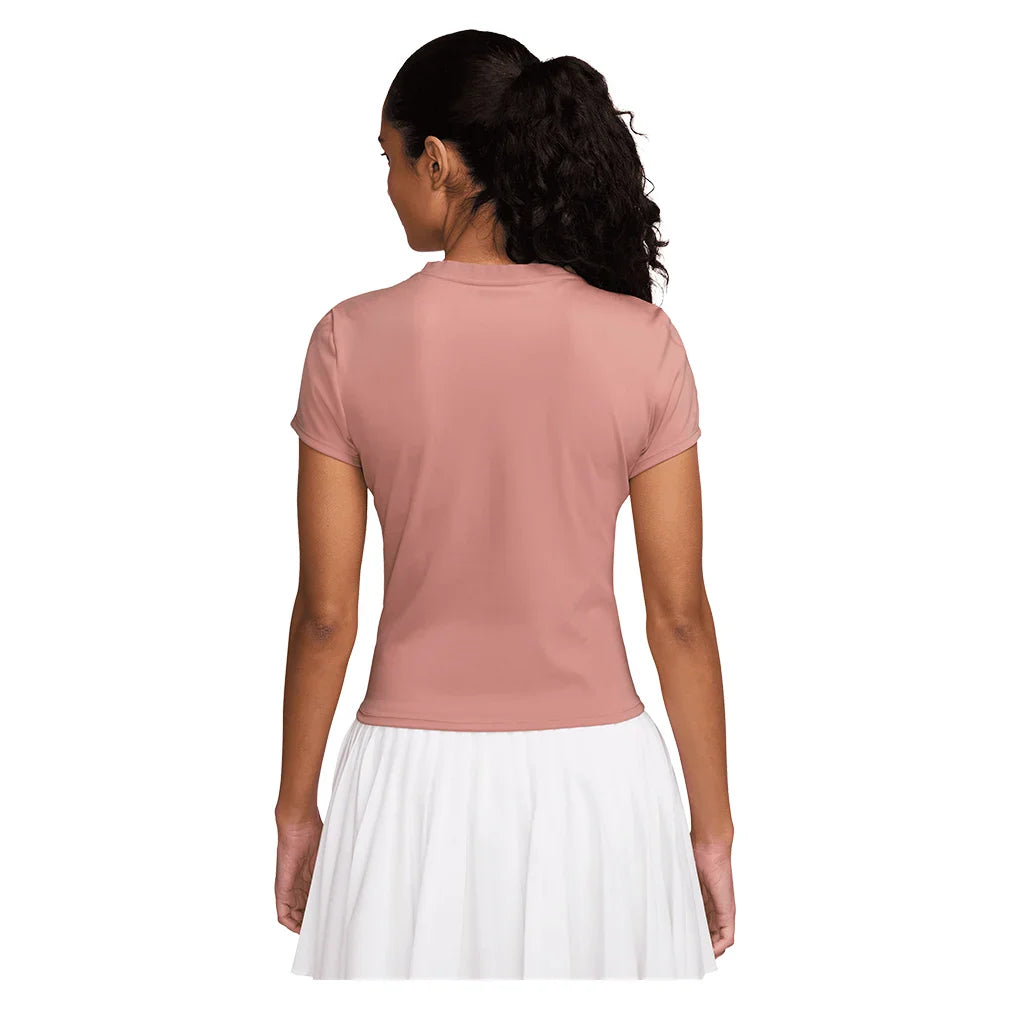 Women`s Court Dri-FIT Advantage Short Sleeve Tennis Top Red Stardust Apparel Nike