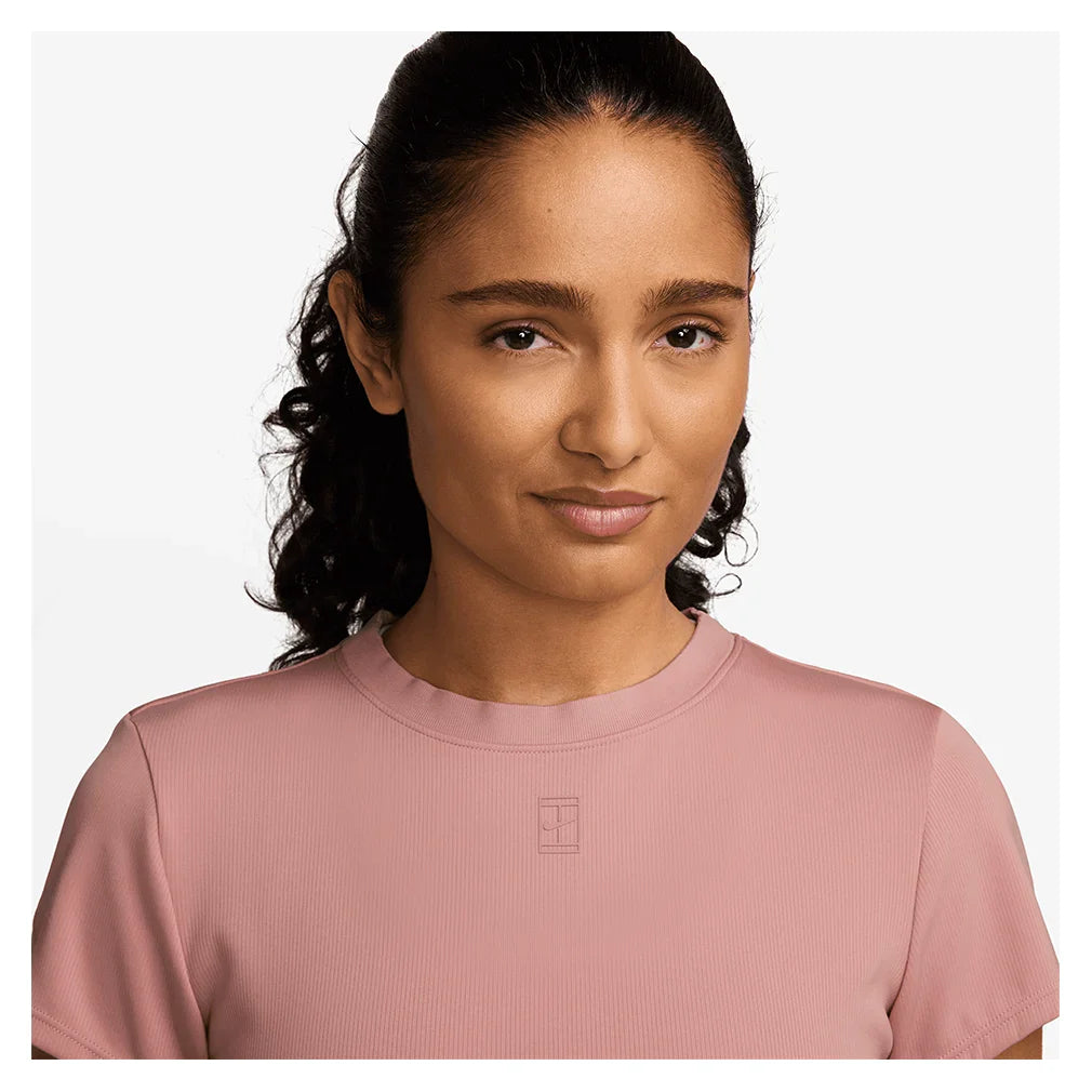 Women`s Court Dri-FIT Advantage Short Sleeve Tennis Top Red Stardust Apparel Nike