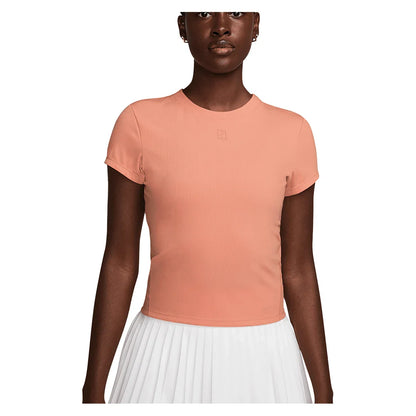 Women`s Dri-Fit Advantage Short Sleeve Tennis Top Apricot Agate Apparel Nike