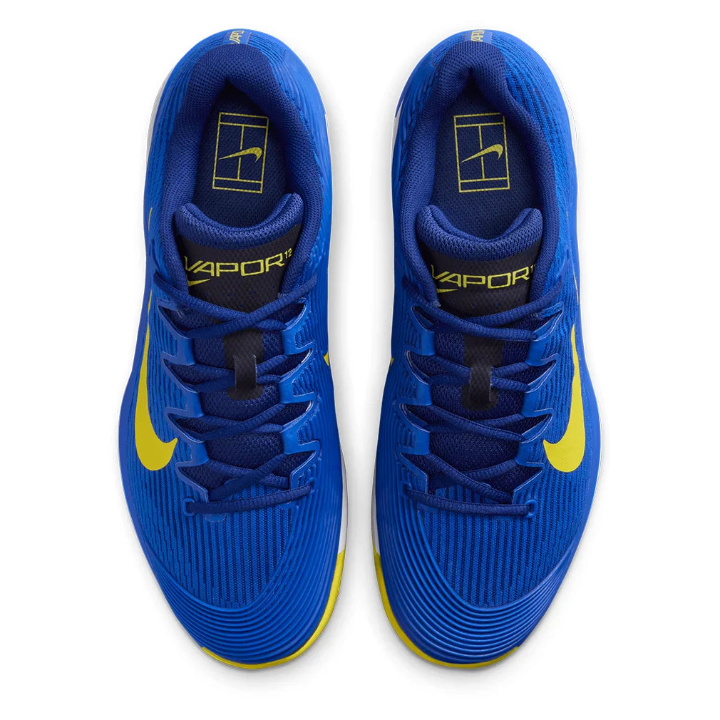 Men`s Zoom Vapor 12 Clay Tennis Shoes Racer Blue and Lightening Footwear Nike