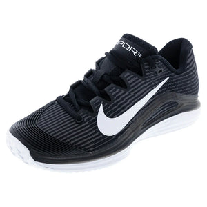 Women`s Vapor 12 Clay Tennis Shoes Black and White Footwear Nike