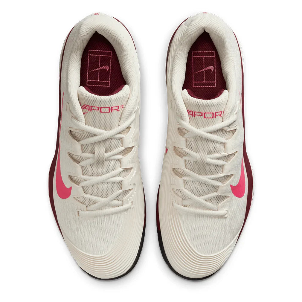Women`s Zoom Vapor 12 Clay Tennis Shoes Pale Ivory and Rush Pink Footwear Nike