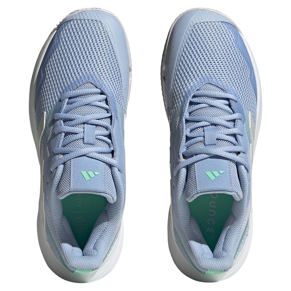 Women's CourtJam Control Tennis Shoes Blue Dawn and Zero Metallic Footwear Adidas