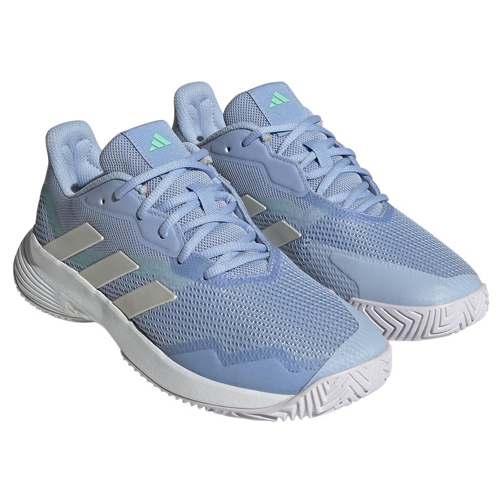Women's CourtJam Control Tennis Shoes Blue Dawn and Zero Metallic Footwear Adidas