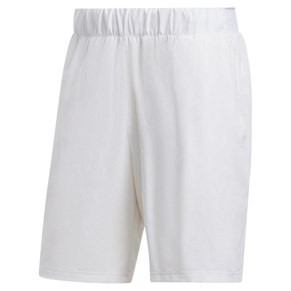 Men`s Club Stretch Woven 9 Inch Tennis Shorts White Apparel Adidas