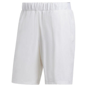 Men`s Club Stretch Woven 9 Inch Tennis Shorts White Apparel Adidas