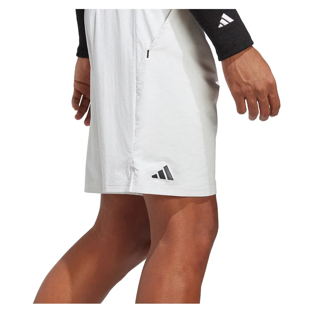 Men`s Ergo 7 Inch Tennis Shorts White Apparel Adidas