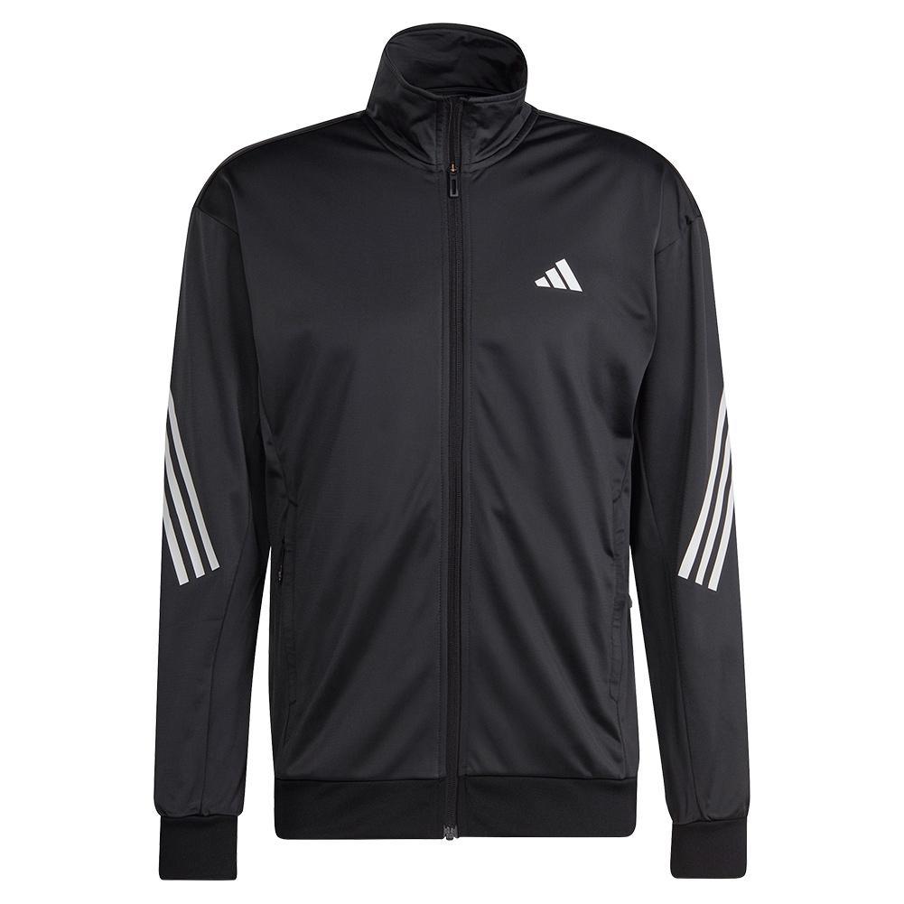 Men's 3-Stripe Knitted Tennis Jacket Black Apparel Adidas