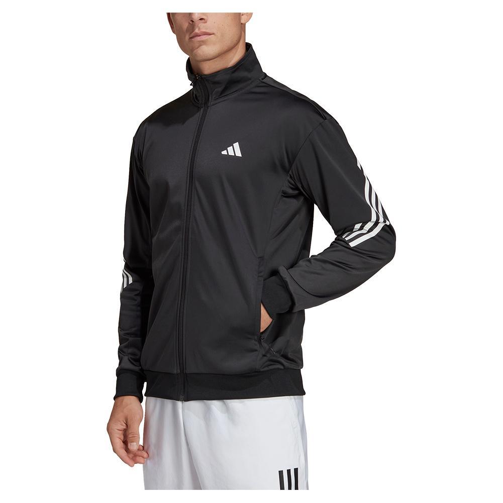 Men's 3-Stripe Knitted Tennis Jacket Black Apparel Adidas