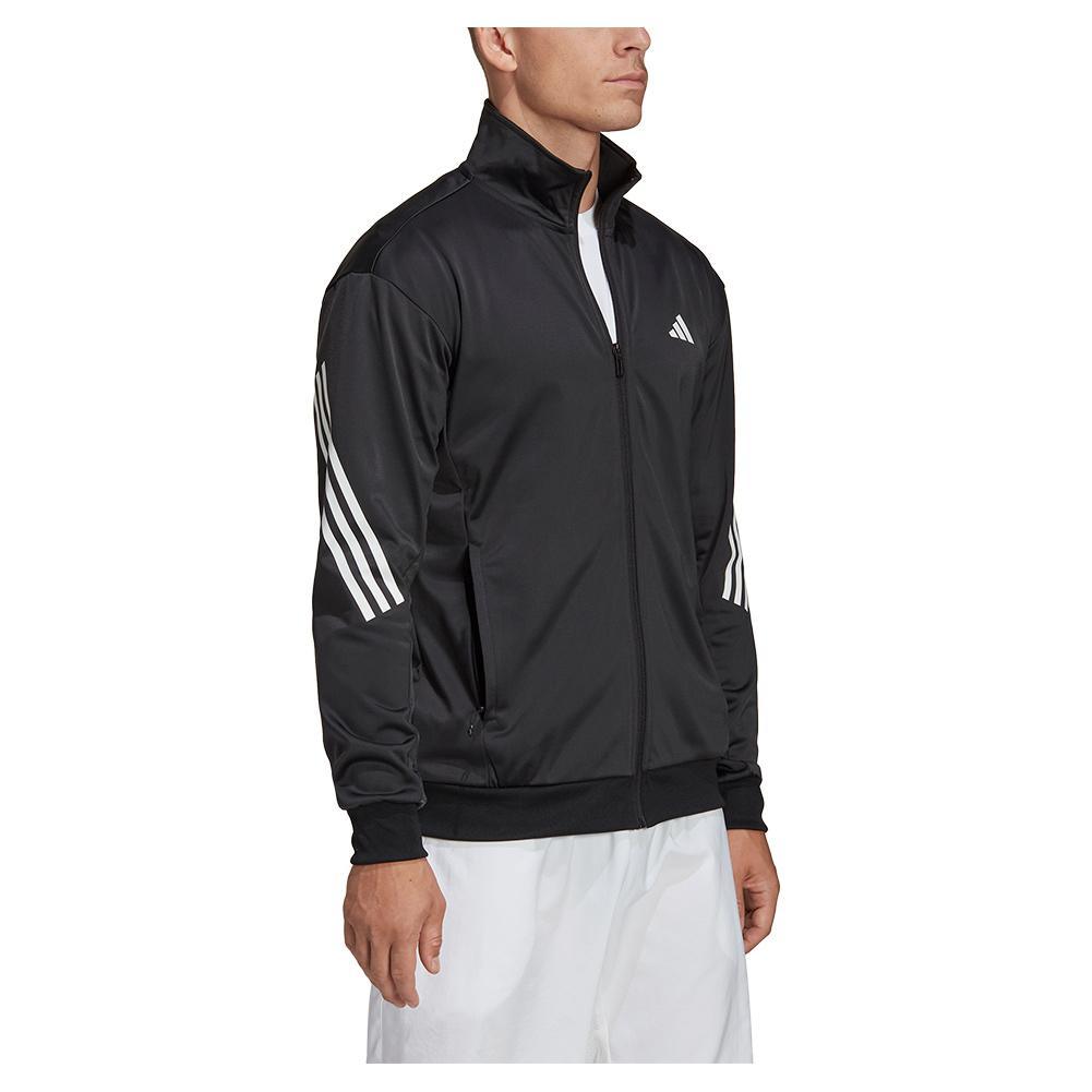 Men's 3-Stripe Knitted Tennis Jacket Black Apparel Adidas