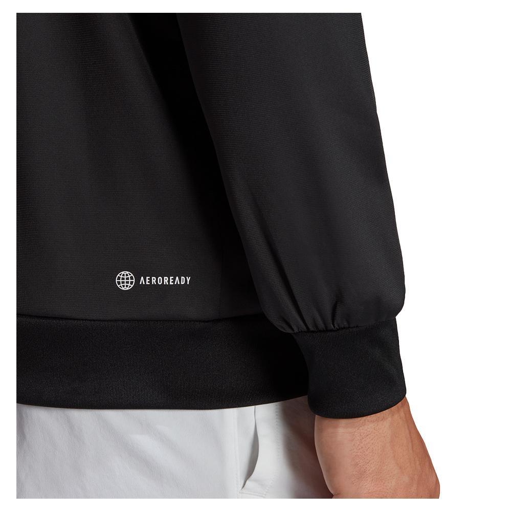 Men's 3-Stripe Knitted Tennis Jacket Black Apparel Adidas