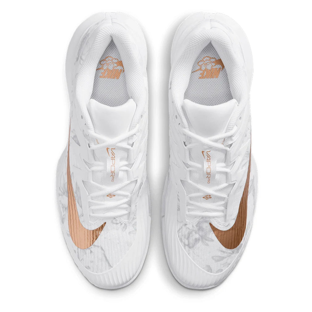 Men's Zoom Vapor Pro 3 Magnolia Tennis Shoes White and Metallic Gold Footwear Nike