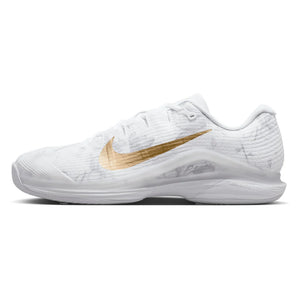 Men's Zoom Vapor 12 Magnolia Tennis Shoes White and Metallic Gold Footwear Nike