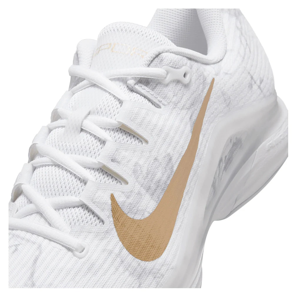 Men's Zoom Vapor 12 Magnolia Tennis Shoes White and Metallic Gold Footwear Nike